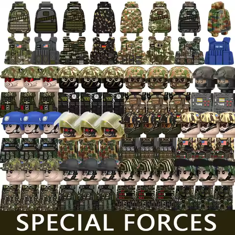 Military Series Special Forces Soldier Figures Building Blocks City SWAT Hong Kong Police Warrior Th
