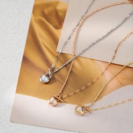 Baby Akoya 18K金 心形吊墜頸鏈