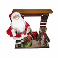 Noelle Dekorasi Natal Christmas Fireplace Dan Santa 45 Cm 2021 Ori