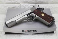 2館 不鏽鋼 INOKATSU COLT M1911 CO2槍 銀 實木 ( 井勝全鋼製45手槍MEU柯特1911玩具槍