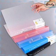 SHUFAMY Binder File Folder, Office Document 2 Holes Transparent Folder,  Plastic D-shaped Lever Arch