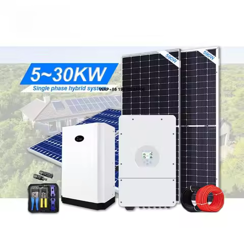 6 Kw 10Kva 20Kva Hybrid Off Grid Solar Panel House Kit Power Energy System Storage Longi Full Set Wi
