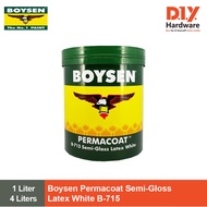 Boysen Paint Permacoat Semi-Gloss Latex White B-715 1 Liter and 4 Liters