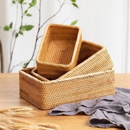 Hand-Woven Rattan Basket/Rattan Storage/Rattan Tray/Wicker Basket/Handmade Rattan Multipurpose Stora