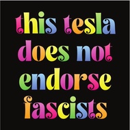 2 pcs Tesla Car Sticker Anti Elon, This Tesla Does Not Endorse Fascists Car Bumper Decal (Large 5in)