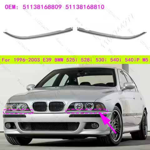 For 1996-2003 Chass E39 BMW 525i 528i 530i 540i 540iP M5 Headlight Lower Molding Trim 51138168809 51