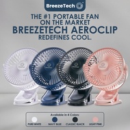 BreezeTech® AeroClip – 4800 mAh Clip-On Fan | USB Rechargeable | 4 Wind Speeds | Power Bank Function