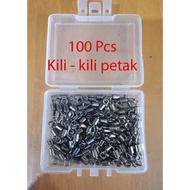 1 Box (100PCS) kili-kili plot rolling swivel fishing rod.