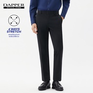 DAPPER กางเกงขายาว รุ่น 4 Ways Stretch ทรง Slim-Fit สีดำ