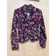 Benetton Flannel Fashion Floral Jacket Made In Italy 38