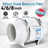 【200W】 4/6/8 Inch Diagonal Flow Inline Duct Exhaust Fan with Remote Control +3M Flexible Foil Hose H