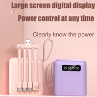 【Fast Shipping】20000mAH Fast Charging Power Bank With 4 Cables Cute Mini Powerbank