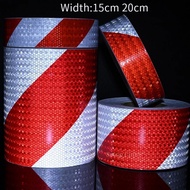 20cm*3M Twill Reflective Adhesive Tape Strong Reflection White-red Hazard Warning Reflectors Waterpr