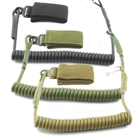 Molle Airsoft coil sling military elastic belt spring strap backpack bag rope lanyard gun handgun sh