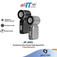 JINCASE Mini Fan 13K RPM 100 Speed Levels PocketLite Ultra Pocket High-Speed Fan Kipas JF-205