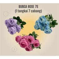 ROSE FLOWERS 7S 1 STEM 7 PLASTIC FLOWERS CHEAP ARTIFICIAL FAKE FLOWERS