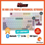 Royal Kludge RK N80 Low Profile Mechanical Keyboard - Tri-Modes Wireless / Bluetooth / RGB / Hot Swa