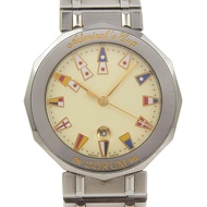 二手CORUM海軍上將杯腕錶，型號 99.810.20 V550，不鏽鋼材質，石英機芯，模擬顯示，象牙色錶盤，男女皆宜。