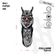 Bali Paper Ink TQB162 Owl Tattoo Temporary Basic Temporary Tattoo Full Arm - Arm Tattoo