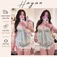 BN7 sexy 2s pajamas set with lace and bow with PADDING, silk pajamas with slit v1 crop top to flatte