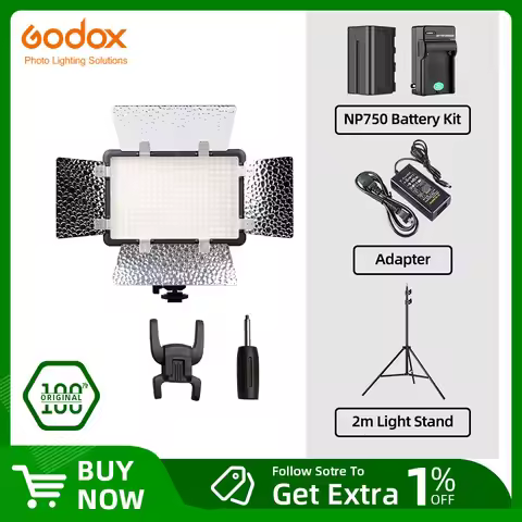 Godox LED308C II LED308 3300K-5600K LED Video Light Lamp for DV Camcorder Camera+NP770 Battery + Cha