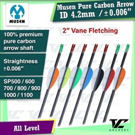 V Club Archery Musen Pure Carbon Plastic Vane Arrow - ID4.2mm - Straightness 0.006 - SP500-SP1100