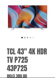 TCL 43”4K Android smart tv