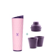 Vaya Drynk 3 in 1 Stainless Steel Water Bottle (Tumbler+Sipper+Gulper) with 2 Cups, 600 ml, Pink