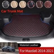 for Mazda6 6 Atenza GJ1 2014~2021 Leather Car Boot Liner Cargo Rear Trunk Mats Luggage FLoor Tray Waterproof Carpet Accessories