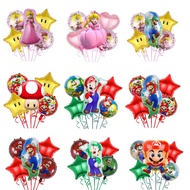 Cartoon Super Mario Balloons Mario Luigi Princess Peach Themed Birthday Party Decorations