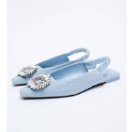 ZARA Collection &gt; Shiny Denim Slingback Shoes