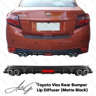 ♞Toyota Vios 2013-2018 3RD GEN SUPERMAN Rear Bumper Lip Diffuser (Matte Black)