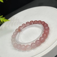 精品漸變粉鹽源瑪瑙手串冰透老型珠手錬女秀氣堆疊靈性魅力優雅