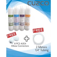 CUZCO 8"/10" Korea Halal Bio + Alkaline Water Filter Cartridge Set (4 Pcs)  "U" Type Penapis Air