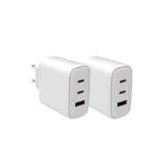 เครื่องชาร์จแบบติดผนัง 65W, อุปกรณ์จ่ายไฟ Multi-Port ชาร์จเร็ว 1USB-A+2USB-C, ชาร์จเร็วสุดยอด, ปลั๊ก