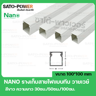 รางเก็บสายไฟอเนกประสงค์แบบทึบ NANO W100100 ขนาด 100*100 สีขาว รางเก็บสายไฟแบบทึบ รางเก็บสายเหลี่ยมทึ