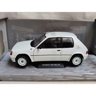 Solido 1/18 peugeot 205 RALLYE MK1 Logo Car Model Alloy Open Left Right Door Front Wheel Steering Bl