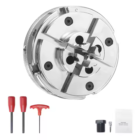 SucceBuy 4 Inch Wood Lathe Chuck 4-Jaw Self-Centering Wood Turning Chuck Set with 1in x 8TPI Thread 