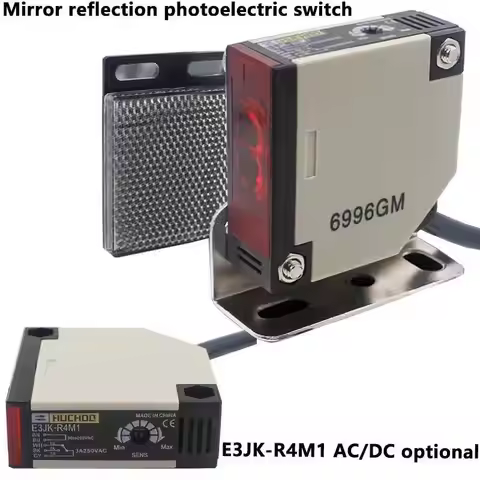 E3JK-R4M1 DC 12-24V AC 90-250V Proximity Retroreflective Photoelectric Sensor Switch With 2M Cable