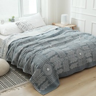 Summer Gauze Cotton Towel Quilt Blanket Bed Sofa Queen King Quilt wub