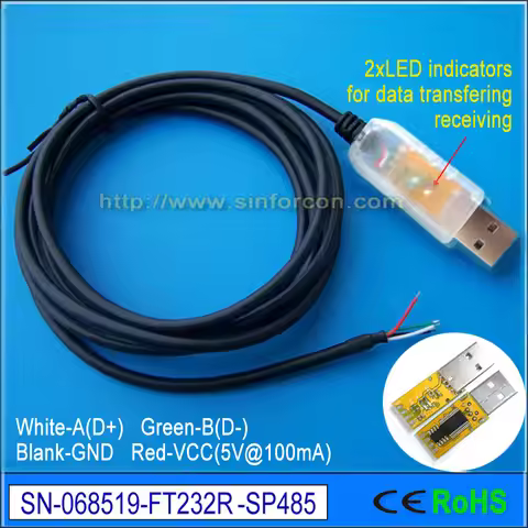 FT232R USB to RS485 Interface/Adapter Cable USB-RS485-WE-1800 FTDI DS_USB_RS485_CABLES for DMX BMS P