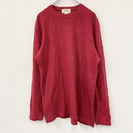 Brooks Brothers long-sleeved printed T-shirt/long-sleeve T-shirt, waffle fabric, red , size M, used.
