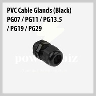 PVC Cable Gland PG07 / PG11 / PG13.5 / PG19 / PG29 (Black)