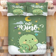 Cute Dinosaur Fitted Bedsheet pillowcase 3D printed Bed set Single/Super single/queen/king beddings korean cotton