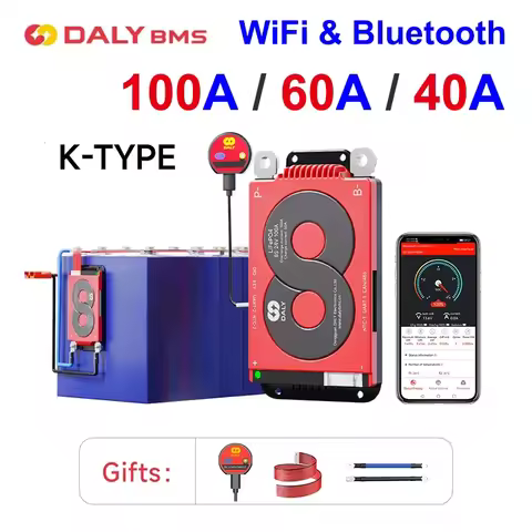 Daly K-Type Bluetooth Wifi Smart BMS 100A 60A 40A 4S 8S 16S LiFePo4 Li-ion 3S 6S 7S BMS For 18650 Ba