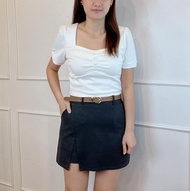 （JANUARY BRAND）SMLXL2XL Womens High Waist Short Skirt Roman Stretch Front And Back Skorts Skirt女装高腰罗