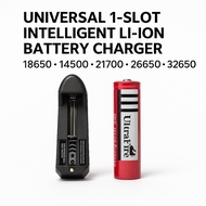 18650 14500 21700 26650 32650 Charger Intelligent Charger Li-Ion Lithium Rechargeable Battery 1 Slot