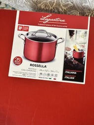 Lagostina Rossella 紅色湯鍋 24cm