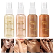 Liquid body highlighting shimmer oil makeup 4 Color Glitter Spray Oil Lotion glow cosmetics Glow Bod