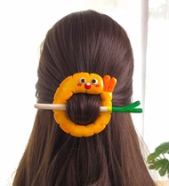 手工天婦羅蝦髮簪  可愛髮髻夾配蔥花
